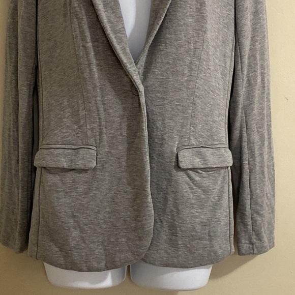 Magaschoni women. Cardigan sweater M soft cozy lagenlook gray office button down - Picture 4 of 8